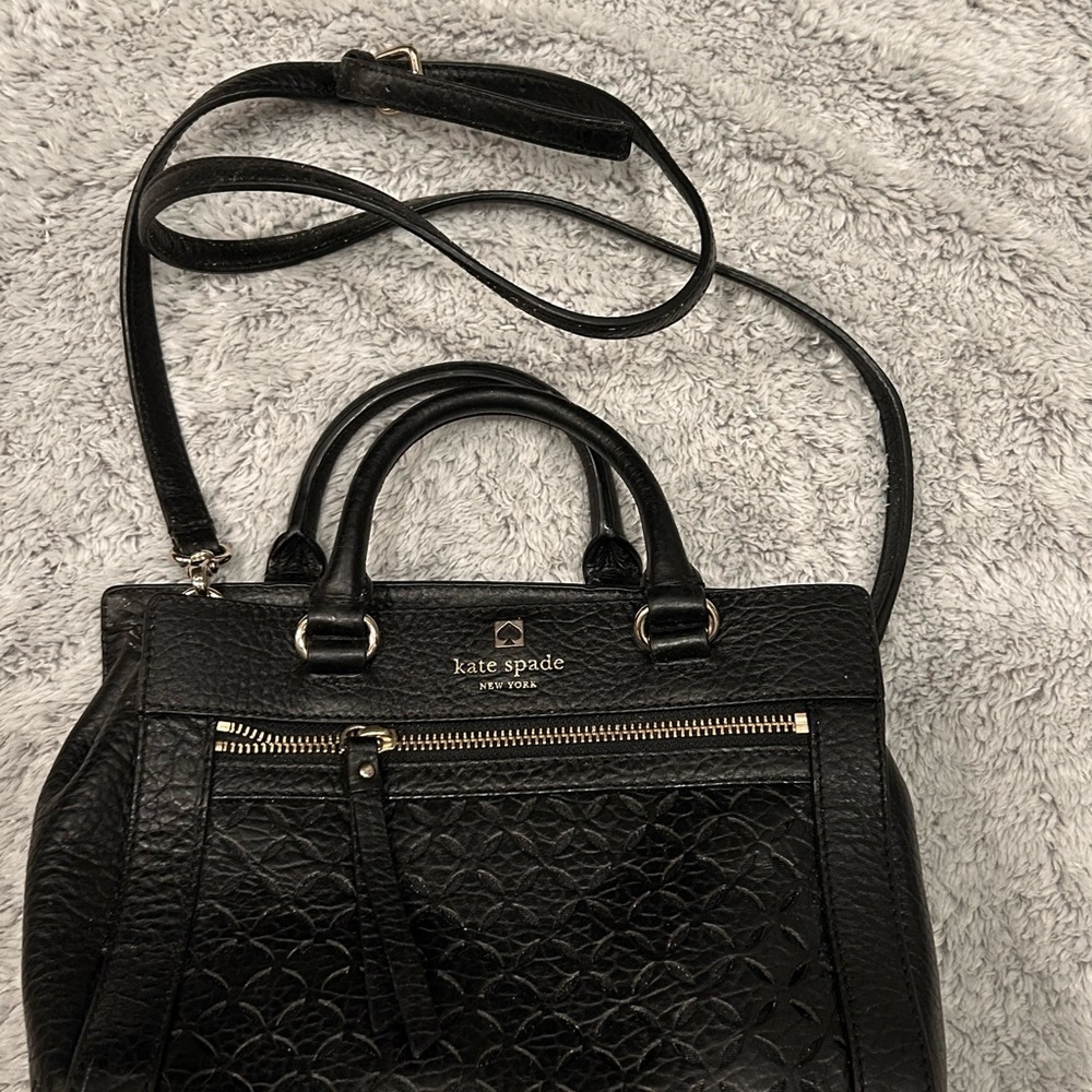 Kate Spade Black Textured Satchel